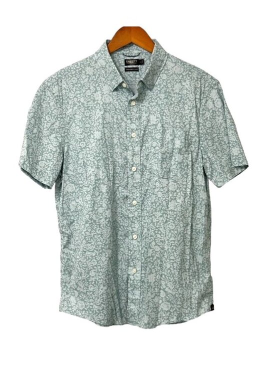 Faherty Other - Faherty Reserve Men's The Movement Shirt Sage Floral Short Sleeve Active Size M
